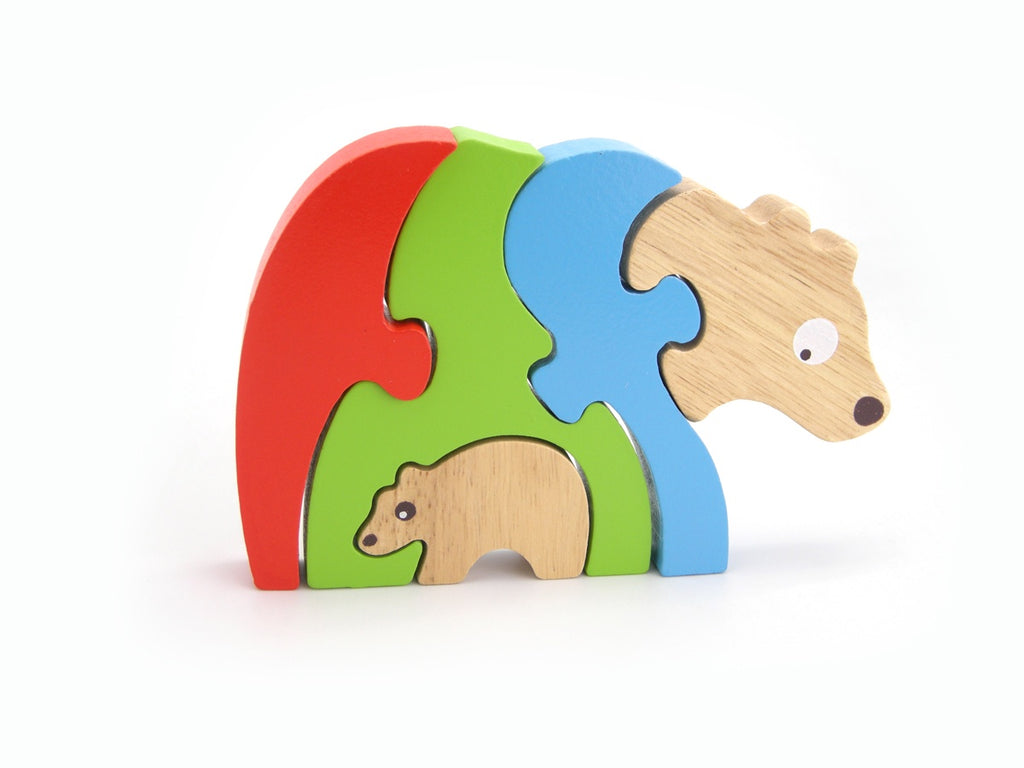 Kaper Kidz | Wooden Stacking Jigsaw | Bear and Baby