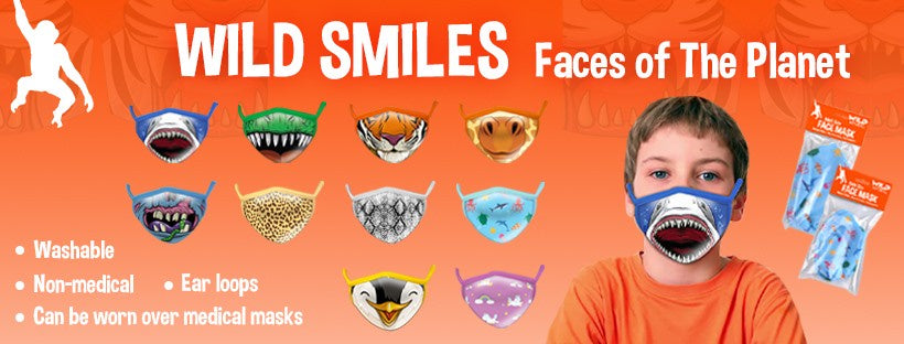 Wild Smiles | Kids Reusable Face Mask | Various Designs
