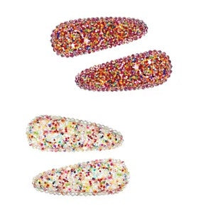 Pink Poppy | Glitter Confetti Hairclips | HCG158