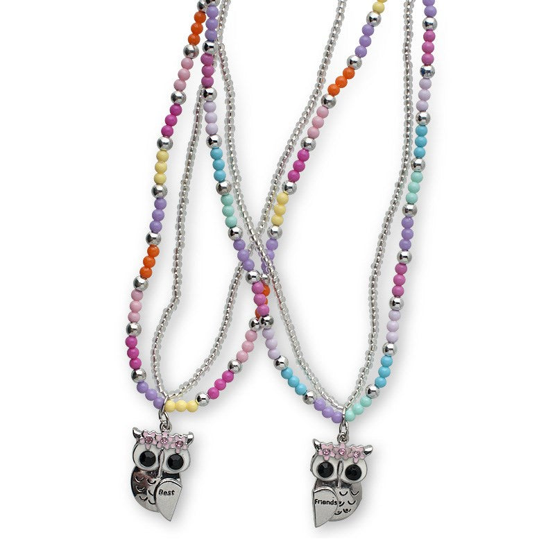 Pink Poppy | Best Friends Owl Necklace Set