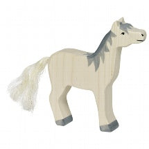 HOLZTIGER | Horse | Head Raised Grey Mane | 80360