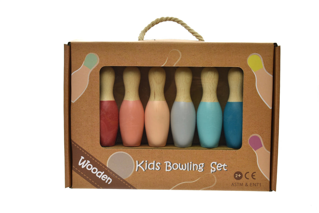 Kaper Kids | Kids Wooden Bowling Set Maroon