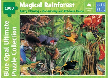 Blue Opal | 1000 pc | Garry Fleming | Conserving Our Precious Fauna | Magical Rainforest