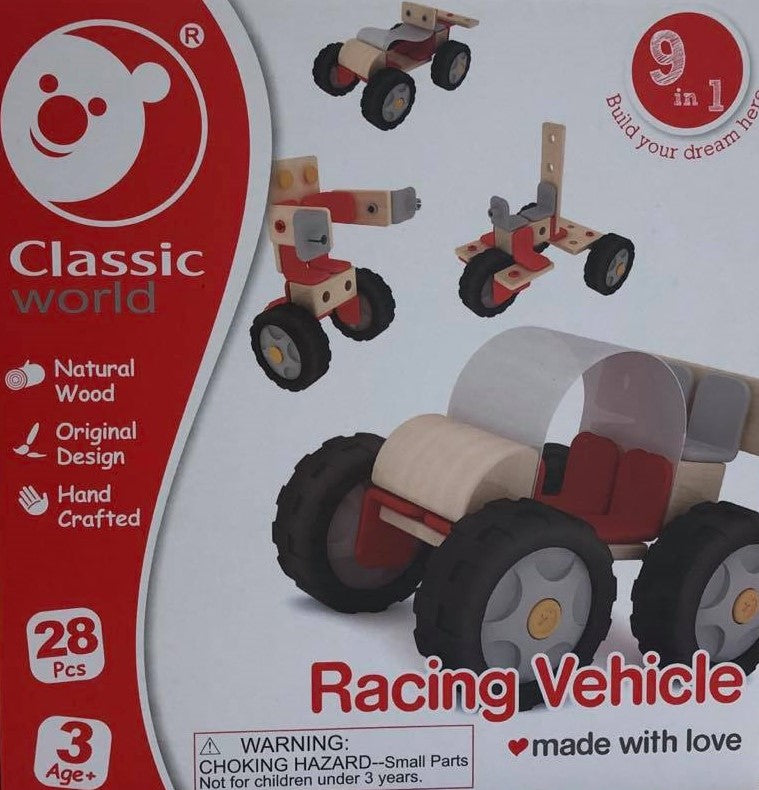 Classic World | Racing Vehicle 9-in-1 | 28pc