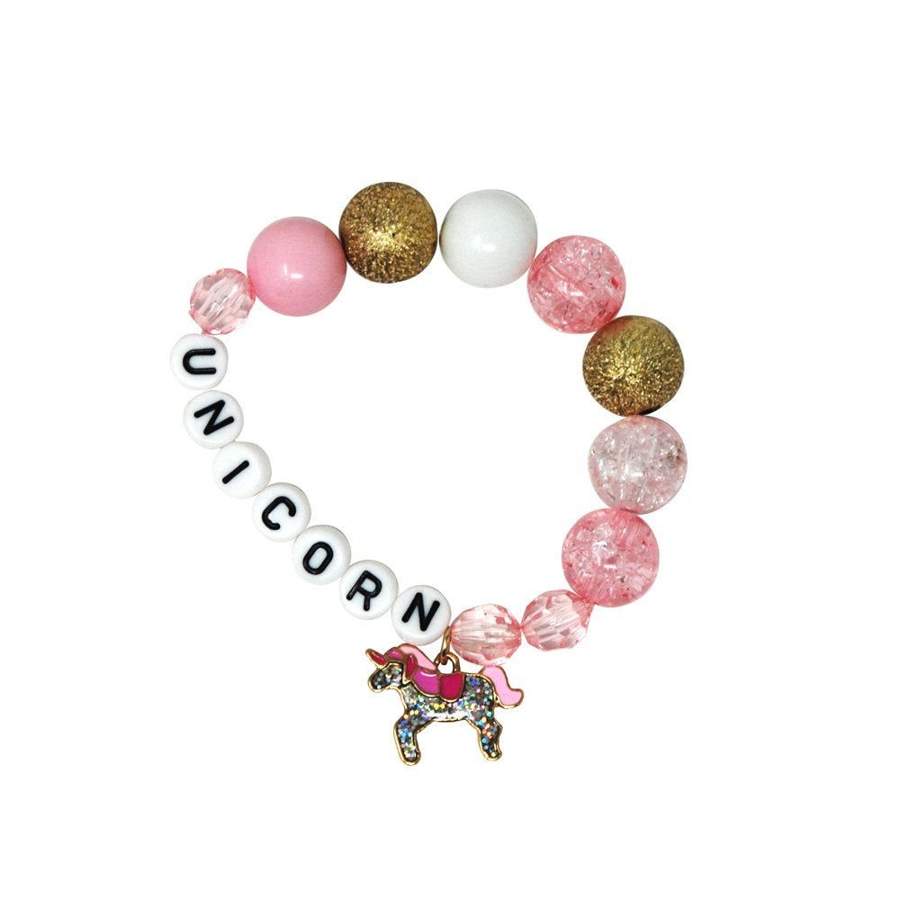 Pink Poppy | Unicorn letters & charm bracelet | BCM103