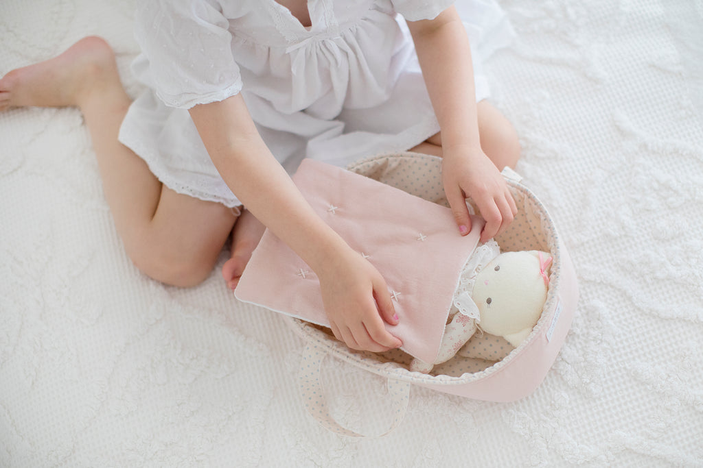 Alimrose | Baby Doll pink spot carrier | 30cm