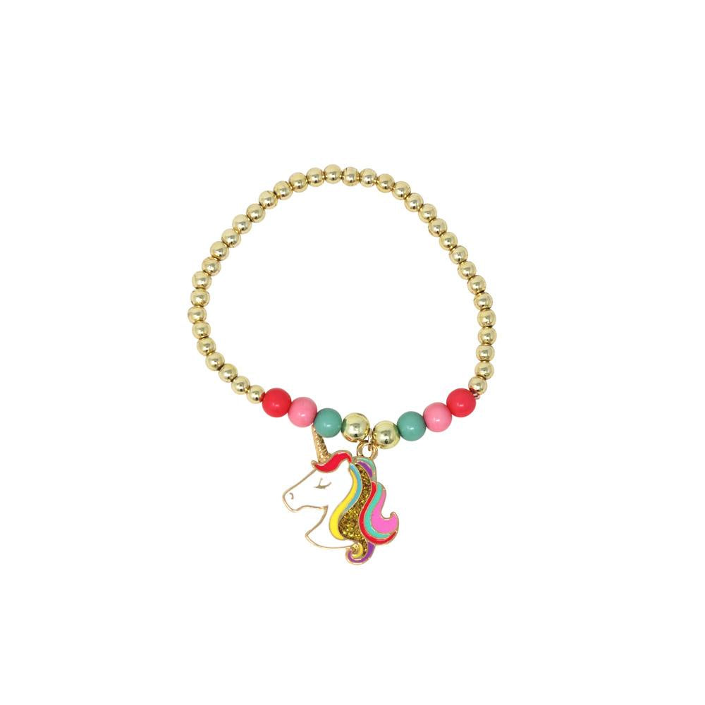 Pink Poppy | Rainbow or Unicorn Beaded Bracelet | BCM 100