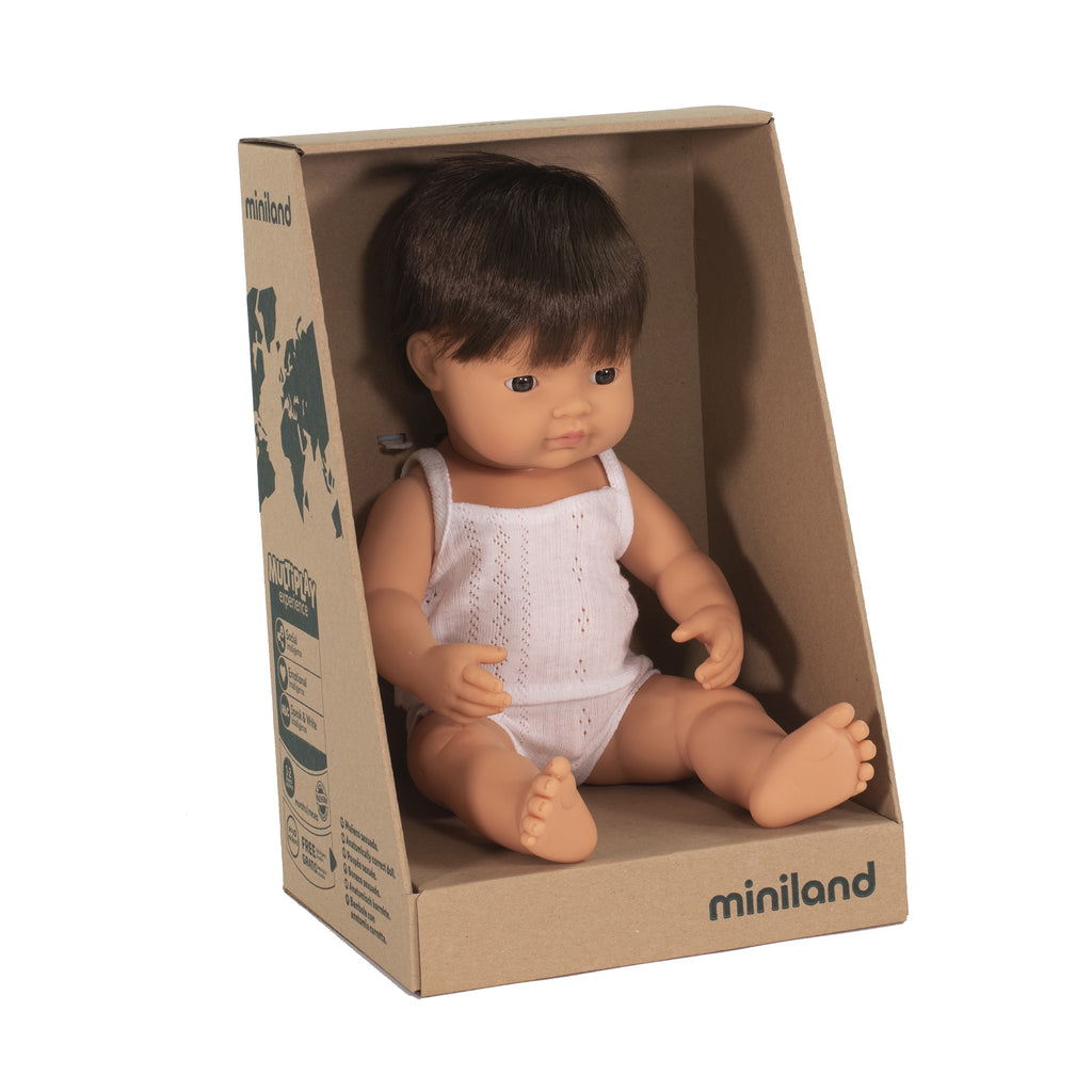Miniland | 38cm | Caucasian Brunette | Boy | Boxed