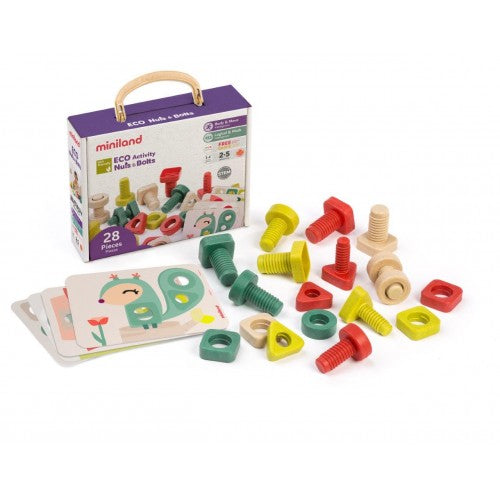 Miniland | ECO Activity Nuts & Bolts | 28 pieces
