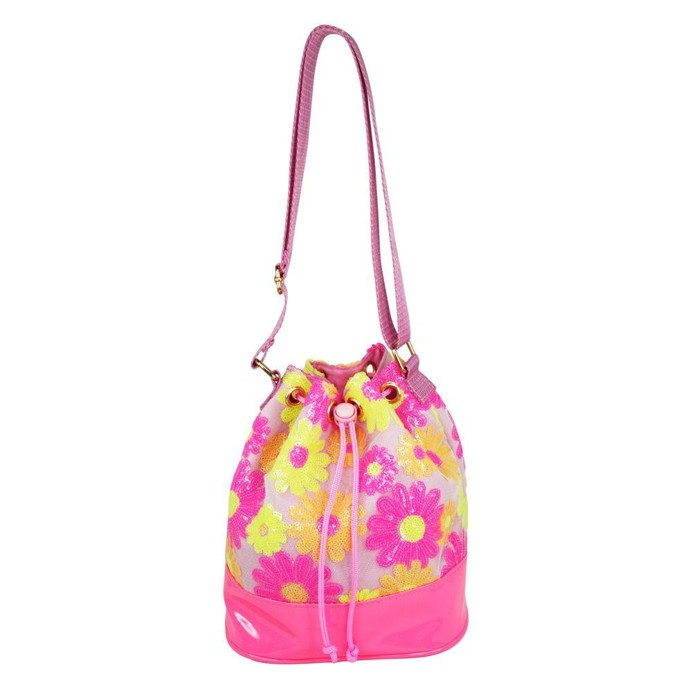 Pink Poppy | Sequin Daisy Cross Body Bag Satchel - Lilac