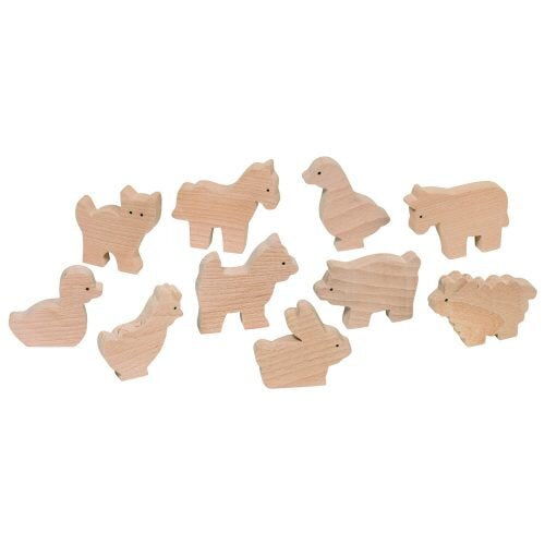 Goki | Wooden Farm Animals set of 10