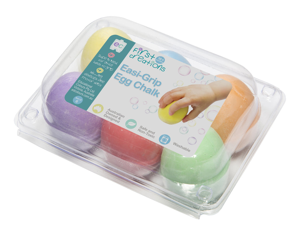 First Creations | Easi-Grip Egg Chalk | 6 pack