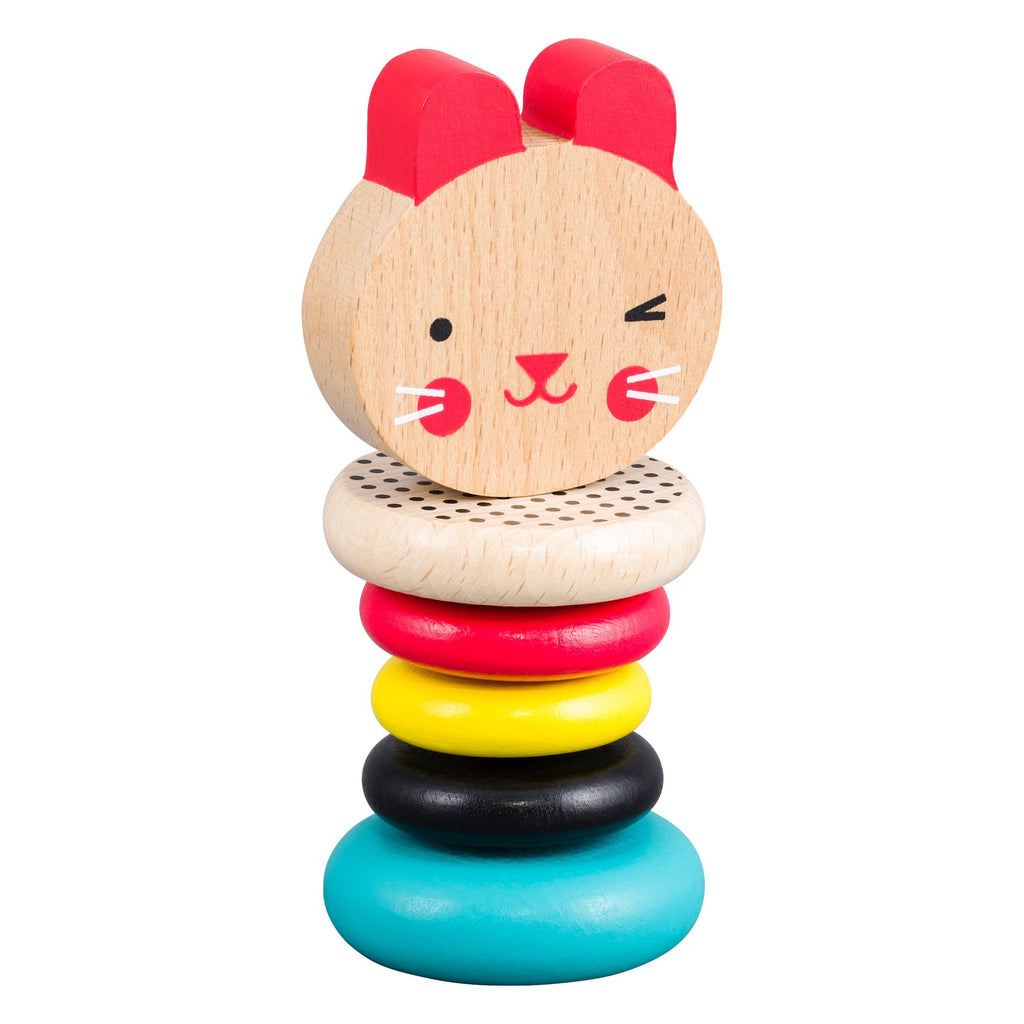 Petit Collage | Modern Bunny Wooden Rattle
