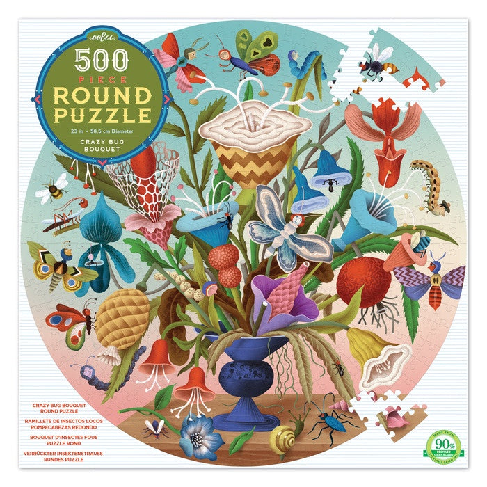 EeBoo | 500pc | Round | Crazy Bug Bouquet