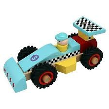 Boxed Vehicles | Wooden Racing Car | Blue
