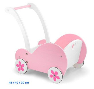 Viga | Doll's Buggy Pram Pink and White