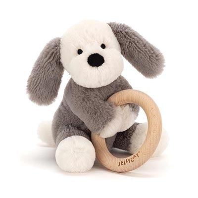 Jellycat | Shooshu | Puppy with Wooden Ring