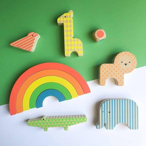 Petit Collage | Wild Rainbow Wooden Balancing Game