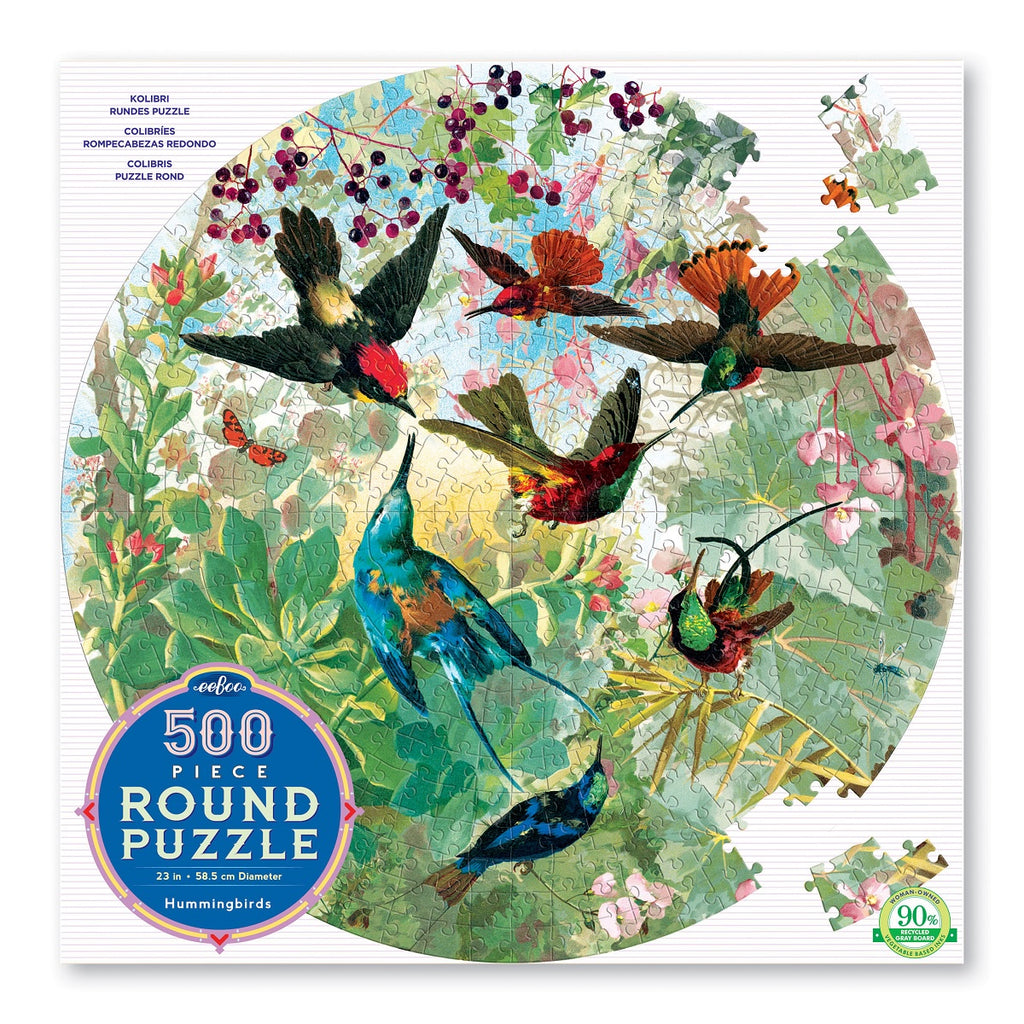 EeBoo | 500pc | Round | Hummingbirds