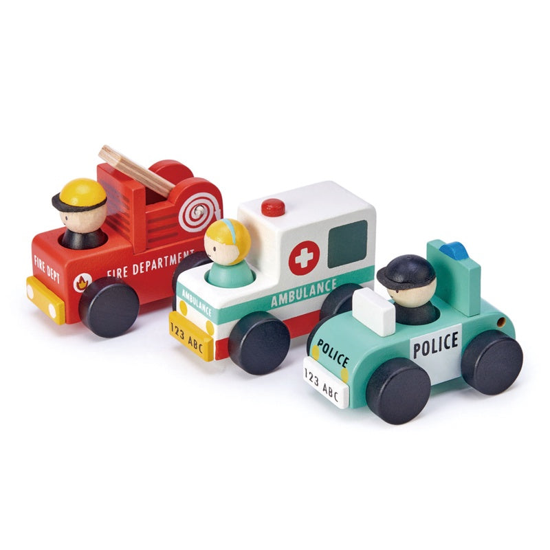 Tenderleaf Toys | ABC Emergency Cars 3 pack