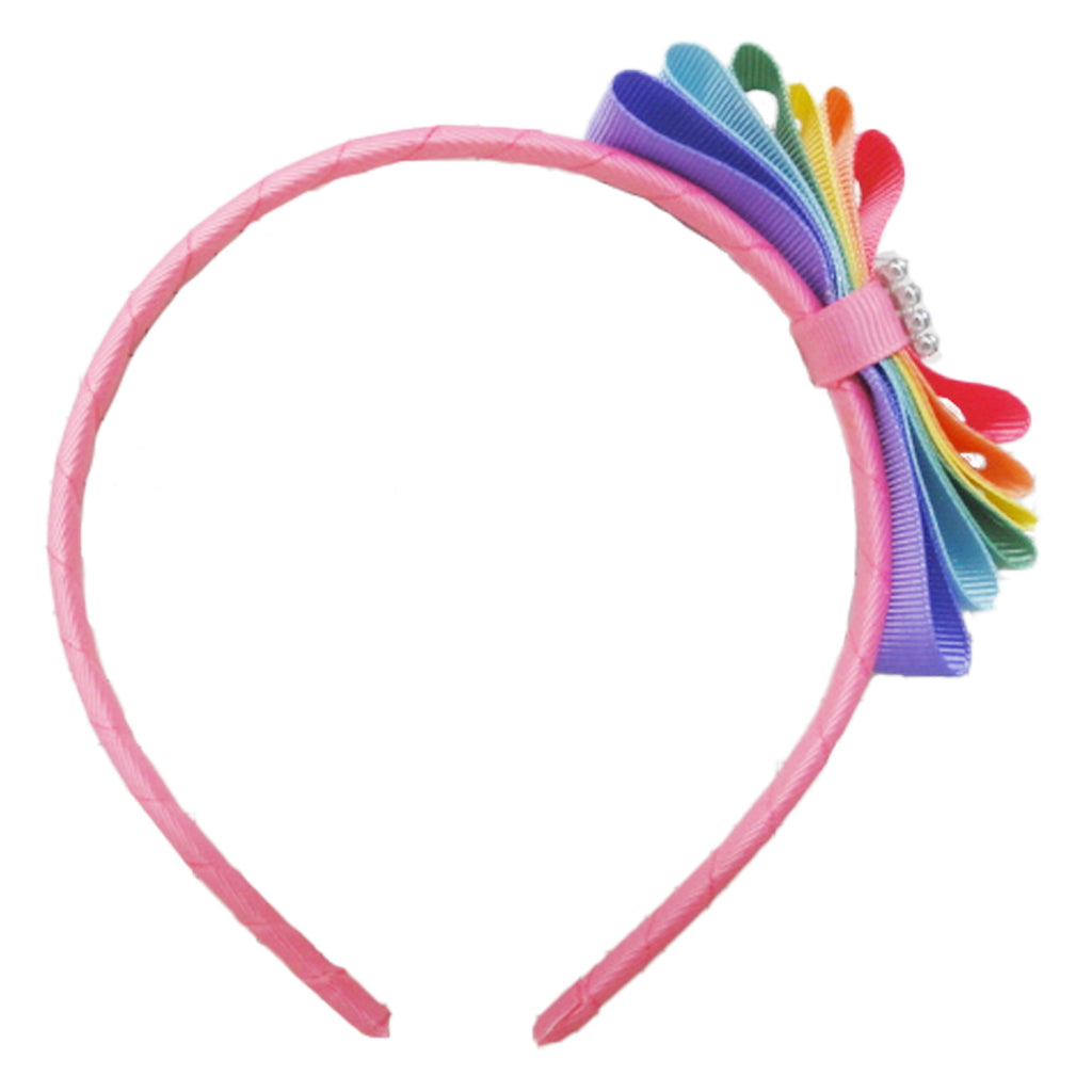 Pink Poppy | Rainbow Bouncing Bow Headband