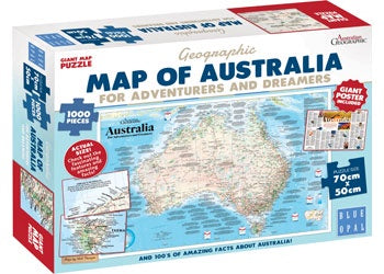 Blue Opal | 1000pc | Map of Australia for Adventurers and Dreamers