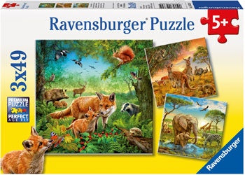Ravensburger | 3 x 49 pc | 093304 Animals of the Earth