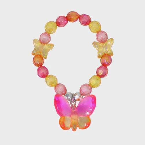 Pink Poppy | Rainbow Butterfly Bracelet