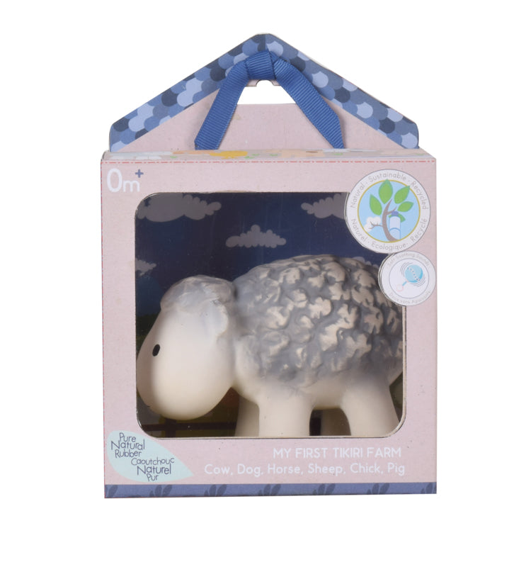 Tikiri Natural Rubber Teether | Farm | Sheep