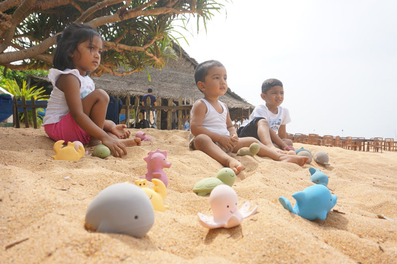 Tikiri Natural Rubber Teether | Ocean | Dolphin