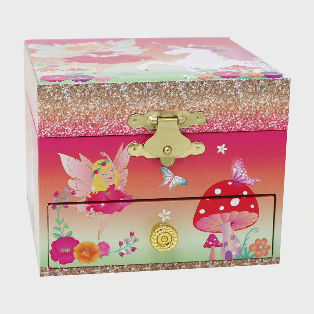 Pink Poppy | Unicorn & Pixie Fairy | Small Music Box