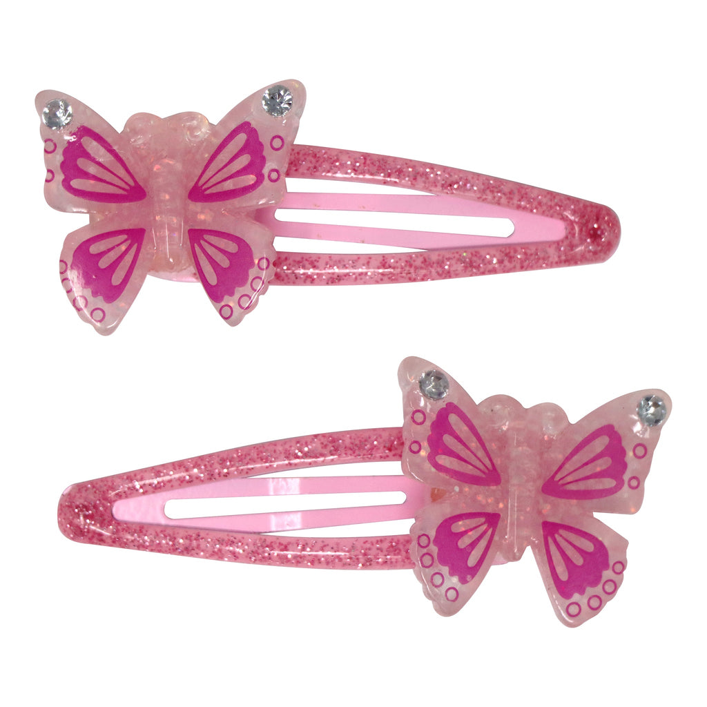 Pink Poppy | Pink Butterfly Charm Hair Clip