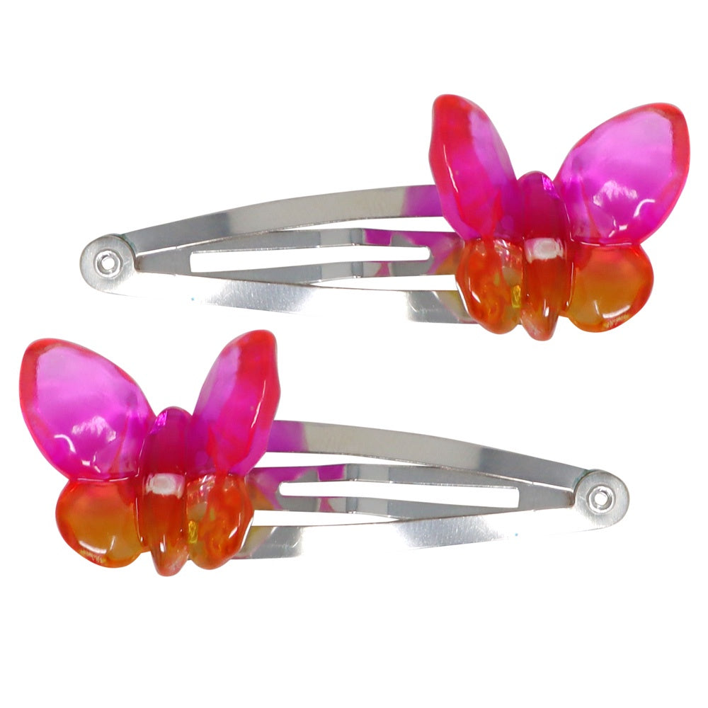 Pink Poppy | Rainbow Butterfly Charm Hair Clip