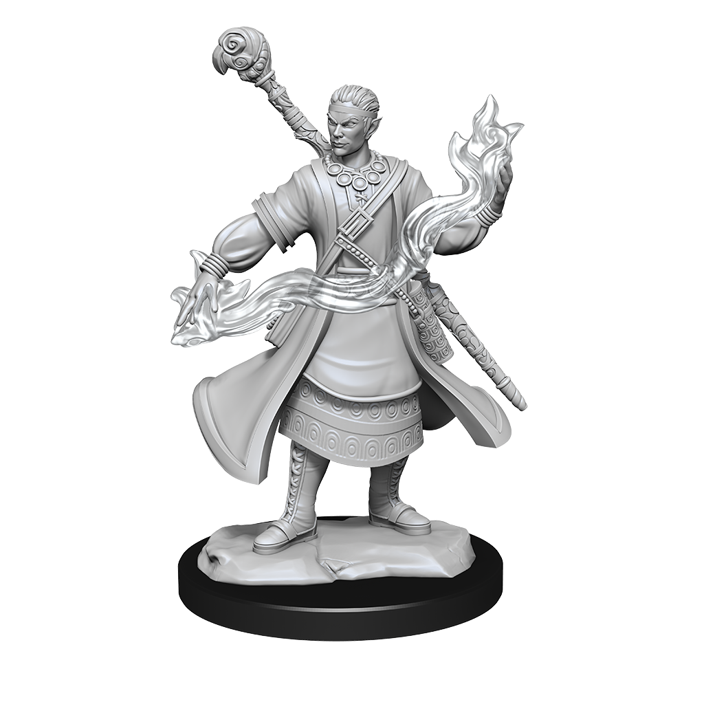 Dungeons & Dragons | Half Elf Wizard Miniature (Unpainted)