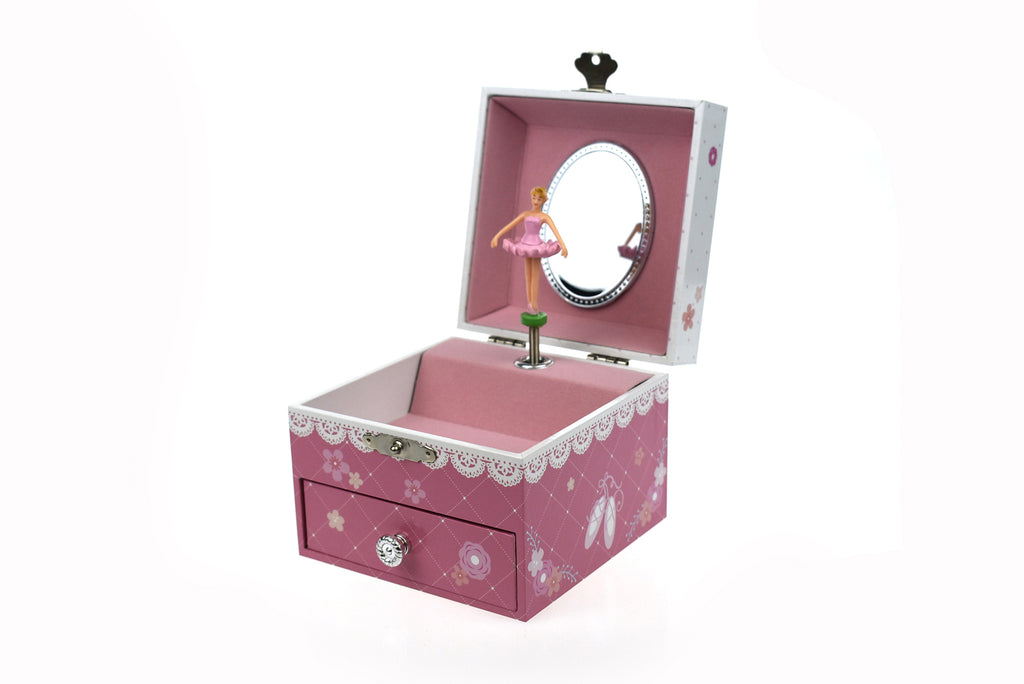 Ballerina Square Music Box | with Drawer