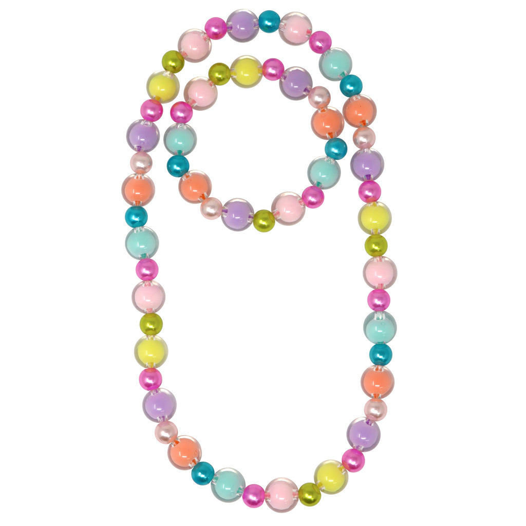 Pink Poppy | Rainbow Bubble Necklace & Bracelet Set
