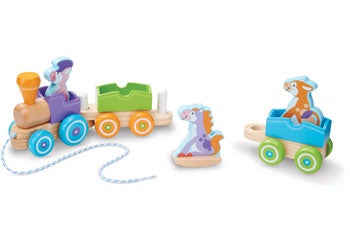 Melissa & Doug | First Play | Rocking Animals Pull Along Train