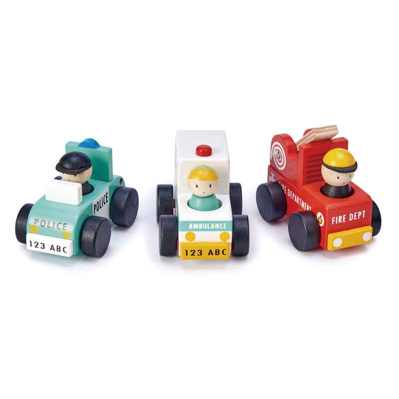 Tenderleaf Toys | ABC Emergency Cars 3 pack