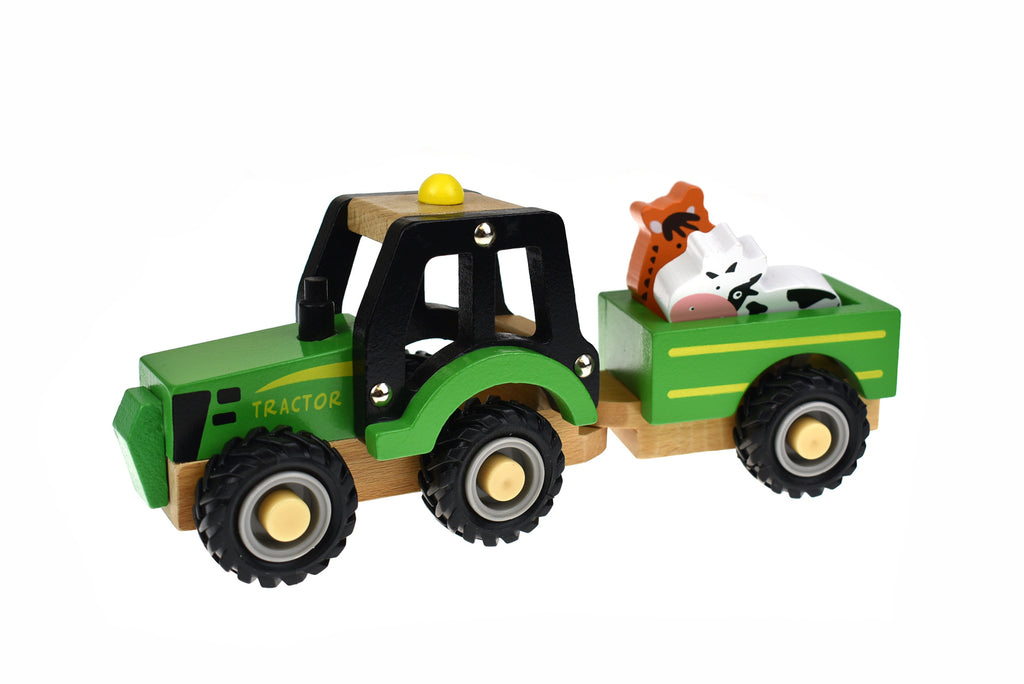 Boxed Vehicle | Wooden Tractor With Animals