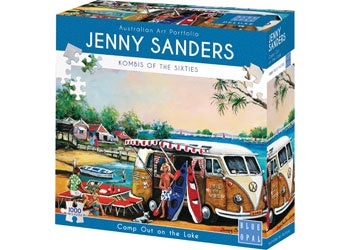 Blue Opal | 1000pc | Jenny Sanders | Kombi's of the Sixties | Camp out on the lake