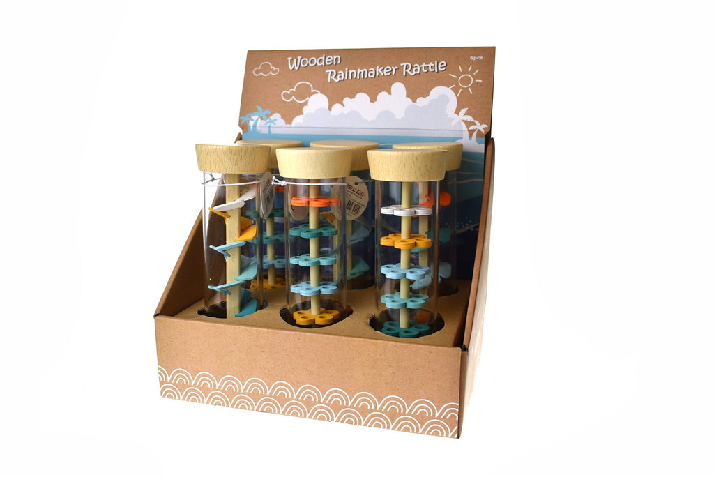 Kaper Kids | Wooden Rain-Maker Rattle Leaves