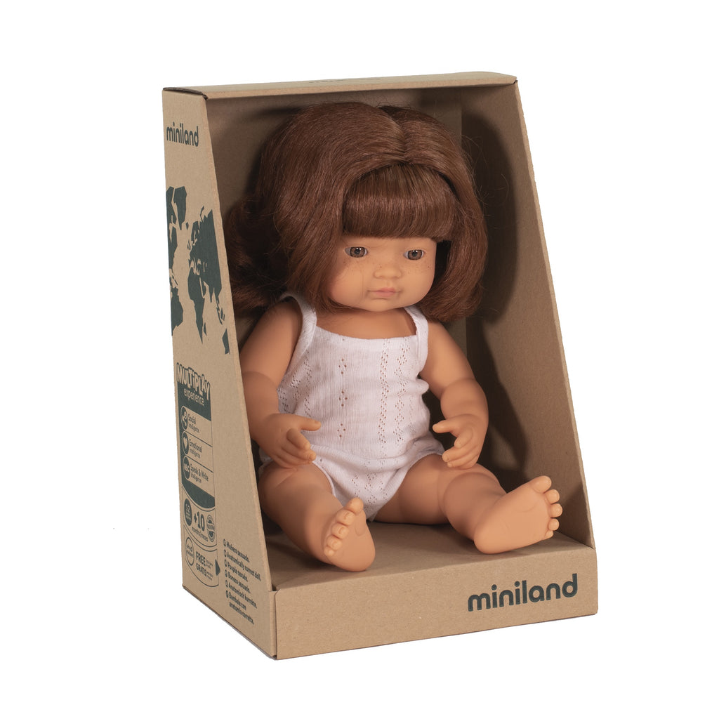 Miniland | 38cm | Caucasian Red Hair | Girl | Boxed