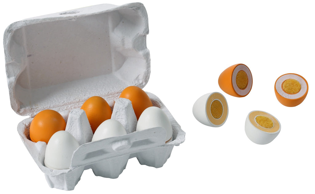 Kaper Kids | Wooden Eggs 6 pack, Velcro Joined