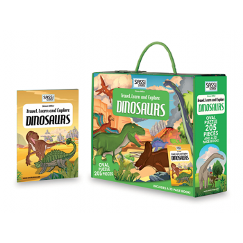 SASSI | Floor Puzzle |  Explore Dinosaurs Puzzle | Oval 205 pieces