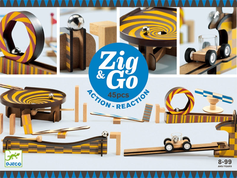 Djeco | Zig & Go Action - Reaction Set | 45pc