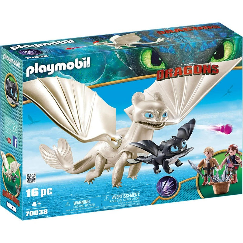 Playmobil | Dragons | 70038 Light Fury with kids