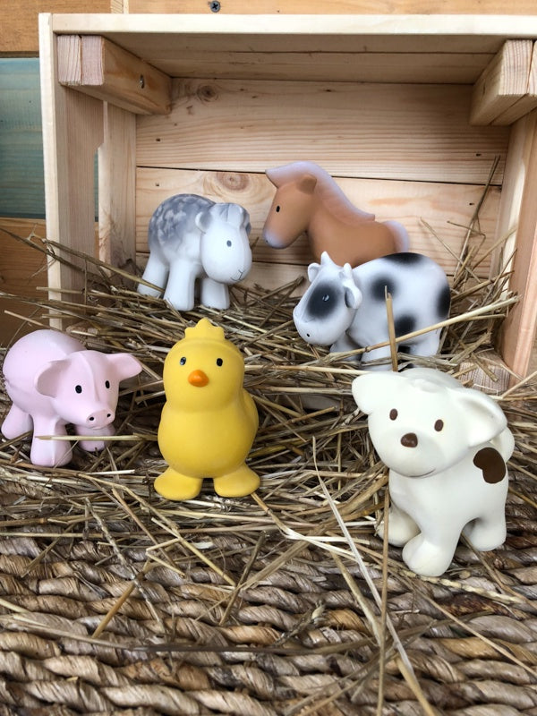 tikiri all natural rubber farm teethers