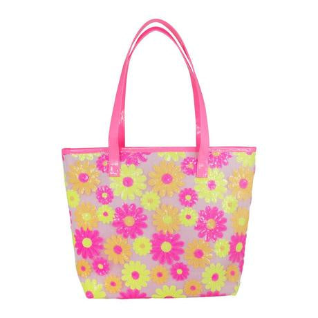 Pink Poppy | Sequin Daisy Cross Beach Bag - Lilac