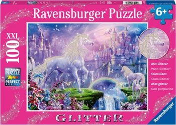 Ravensburger | 100 pc | 129072 Unicorn Kingdom Puzzle Glitter