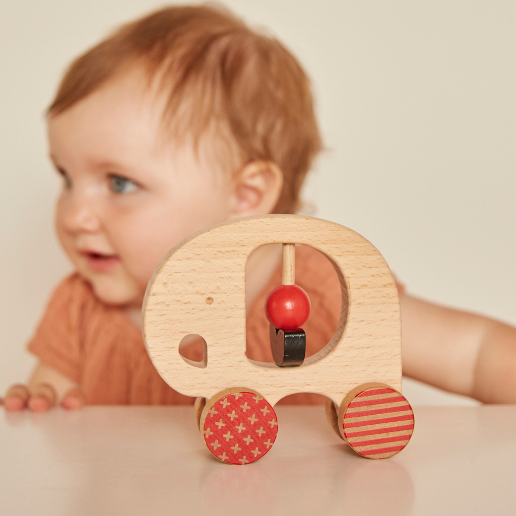 Petit Collage | Little Elephant Wooden Push-along Toy
